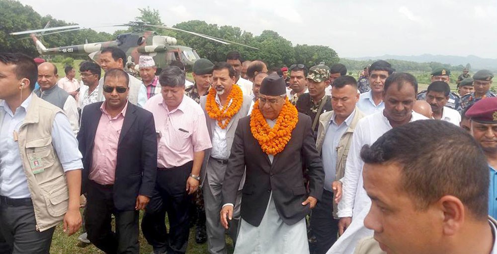 बाढी पीडितलाई तत्काल २५ हजार उपलब्ध गराउने प्रधानमन्त्रीको घोषणा