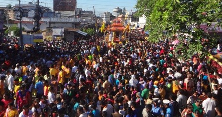 डुबानका कारण विराटनगरको ऐतिहासिक रथयात्रा प्रभावित, राष्ट्रपति पनि नजाने भइन्