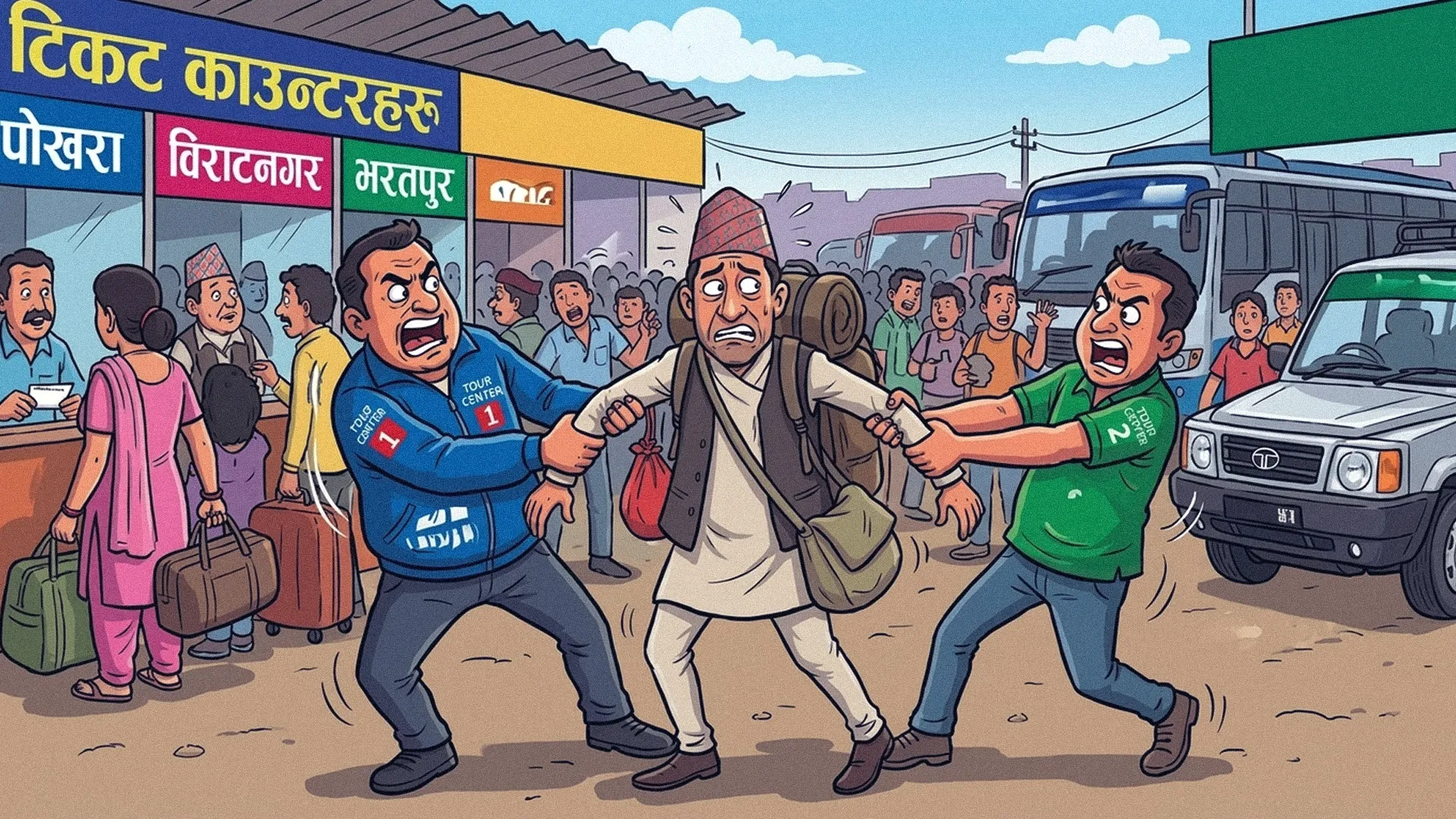 यात्रुलाई दुःख दिने ४८ जना टिकट काउन्टरका कर्मचारी प्रहरी नियन्त्रणमा