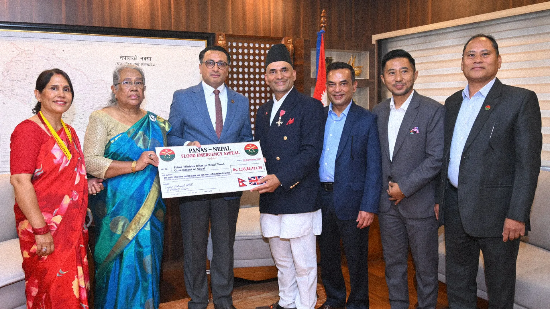 UK Entrepreneur Sujan Katuwal Hands Over Flood Relief Funds to Nepal