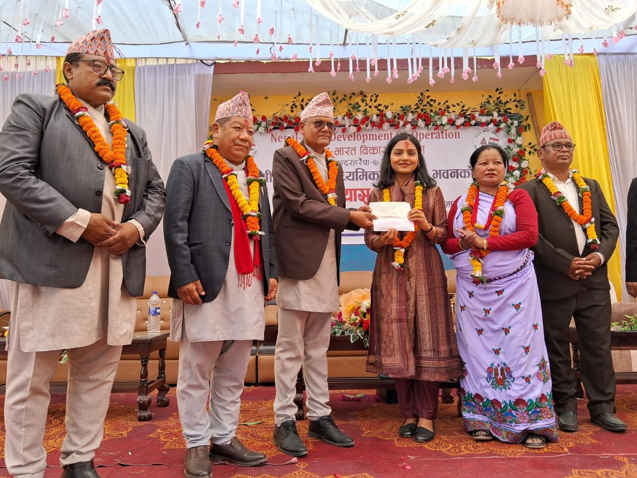 मोरङमा भारत सरकारको सहयोगमा निर्माण हुने विद्यालय भवनको शिलान्यास सम्पन्न