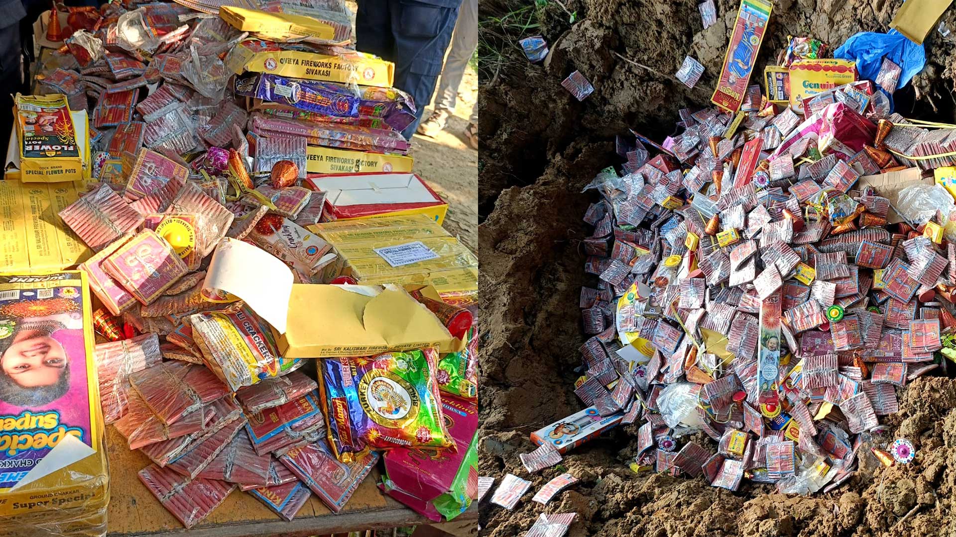 पर्सा प्रहरीले १२ लाख रुपैयाँ बराबरका अवैध पटाका नष्ट गर्यो!