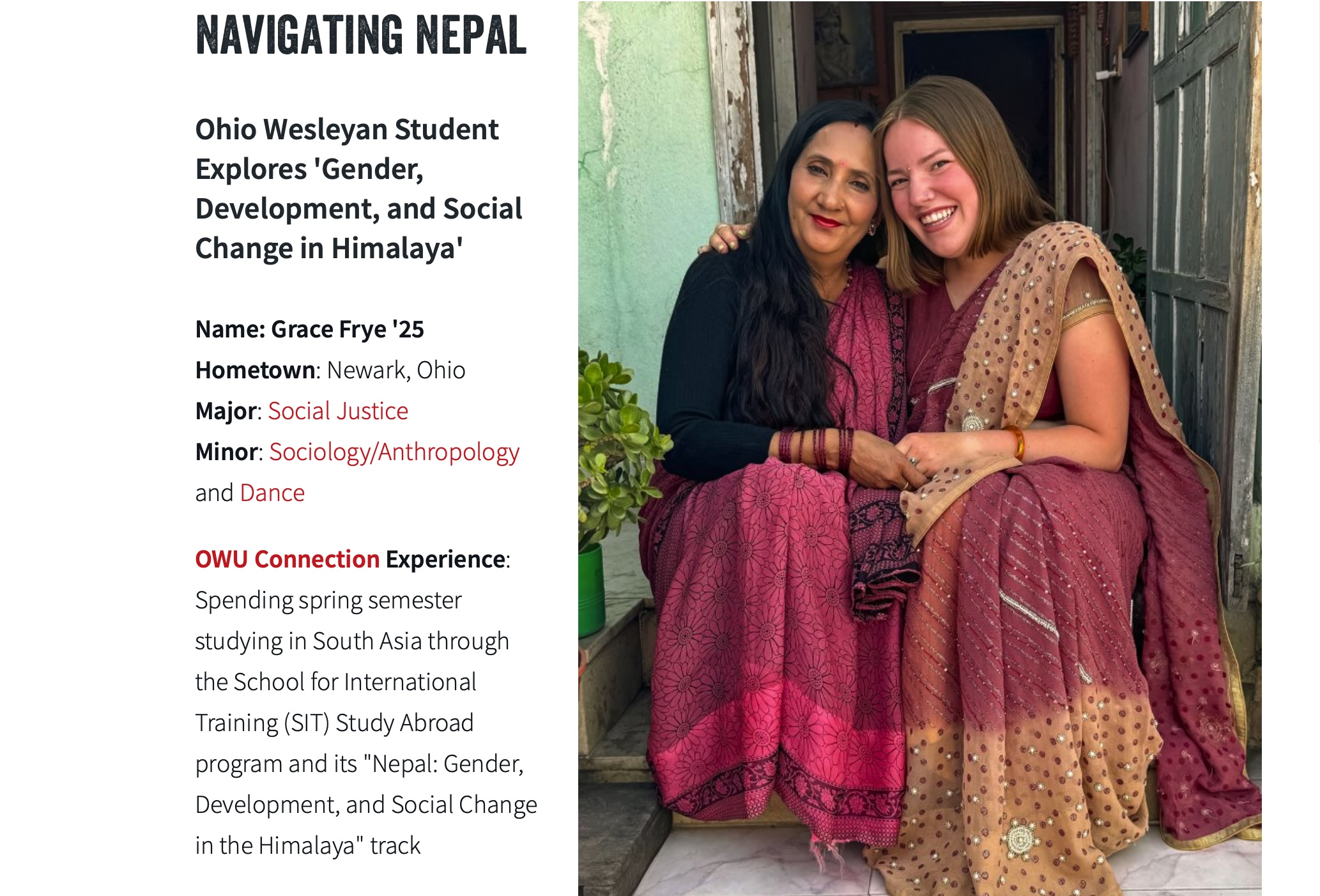 Ohio Wesleyan Student's Transformative Journey in Nepal