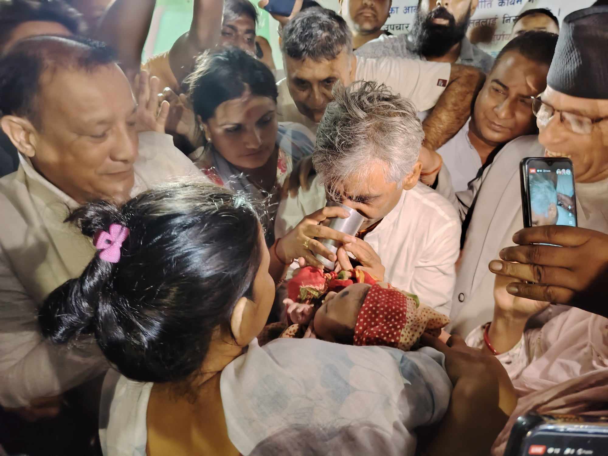 Former Chief Minister Kedar Karki Ends Hunger Strike After Drinking Juice from 42-Day-Old Baby's Hand