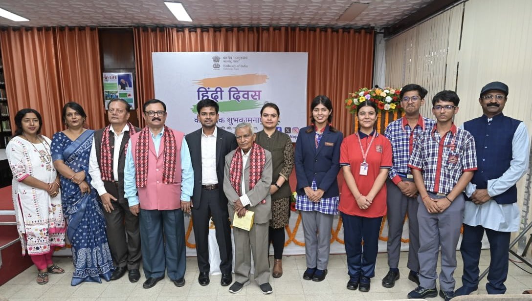 Indian Embassy Celebrates Hindi Diwas with Prominent Nepali Scholars and Students