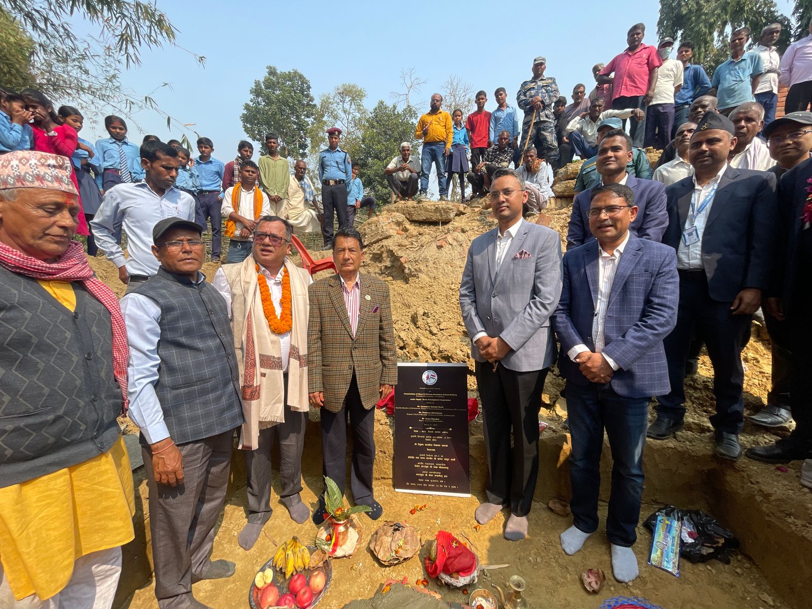 Construction of Tribhuvan Secondary School Building in Sunsari Begins with India's Support