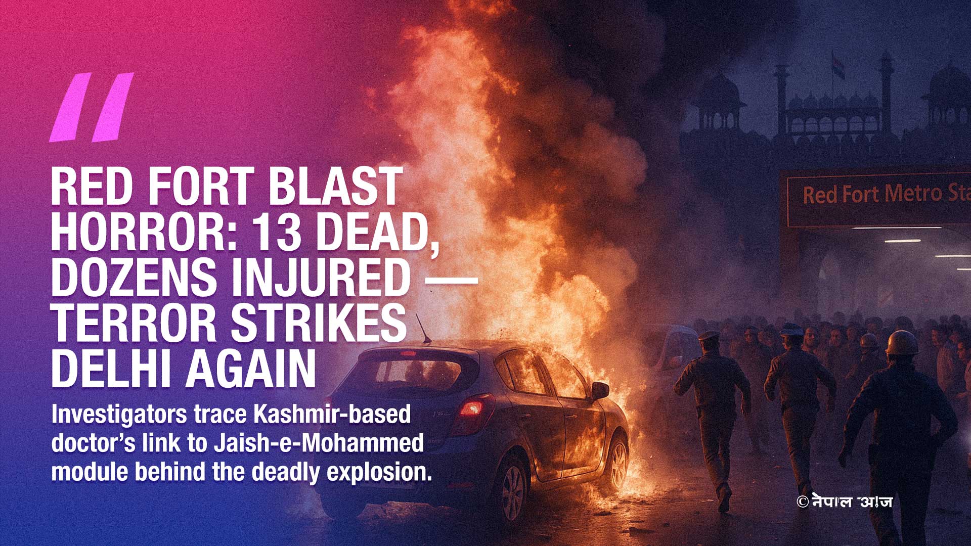 Red Fort Blast: 13 Dead, Dozens Injured — Kashmir-Linked Terror Module Exposed Behind Delhi Carnage