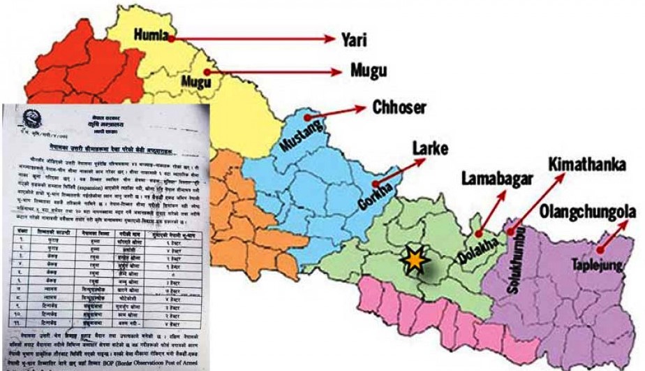 चीनले नेपालका चार जिल्लामा ३६ हेक्टर भू–भाग मिचेको तथ्य सार्वजनिक